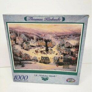 Thomas Kinkade 20x27 St Nicholas Circle 1000 Piece 1996 Sealed Ceaco Puzzle